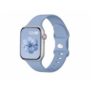 Apple iWatch Compatible Series 9-1 Sporty Blue Silicone Watch Band 38/40/41mm